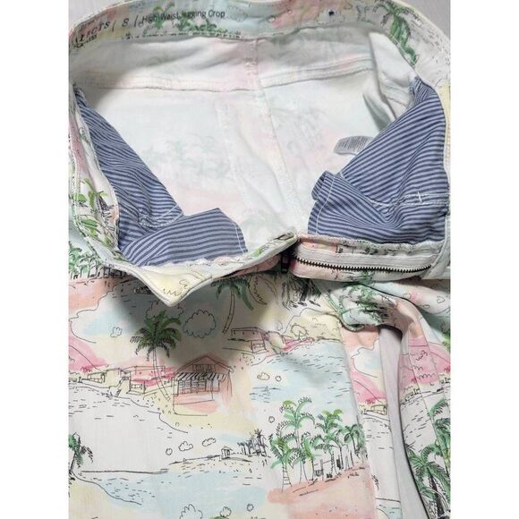 Talbots Beach Scene Pants Women's Size  8 White High-Rise Cropped Leg Jegging - Picture 12 of 13